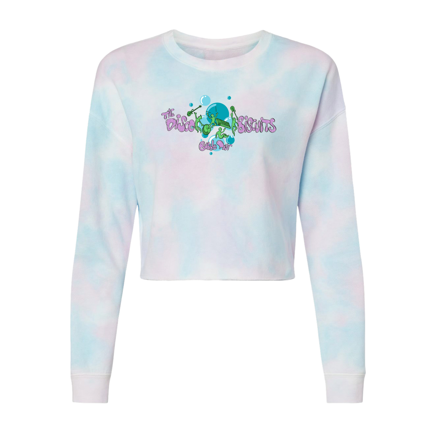 Bubble Crop Crewneck - Tie Dye Cotton Candy